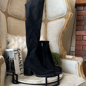 Kylie and Kendall suede boots with heels